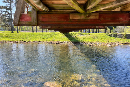 under bridge